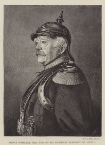 Prins Bismarck, som fyller 80 år den 1 april (gravyr) av English School