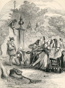 Prins Charles överraskar Infanta i Orchard, 1800-talet av English School