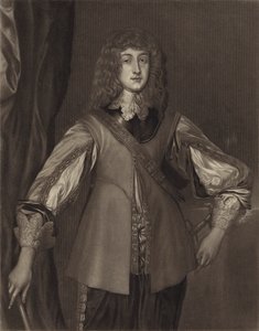 Prins Rupert, son till kurfursten Fredrik V, greve palatin av Rhen, och till Elizabeth, dotter till Jakob I (litografi) av English School