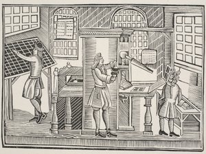 Tryckeri, c.1710 av English School