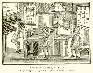 Tryckeriet, c. 1710 av English School