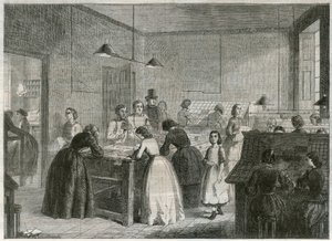 Tryckeri (Victoria Press) på Great Coram Street, för anställning av kvinnor som kompositörer av English School