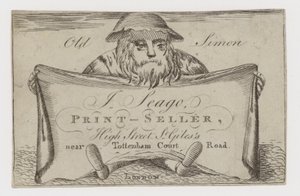 Printseller, J Seago, handelskort av English School
