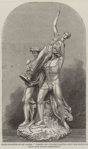 Prisskulptur av Mr Adams, "Orestes och Pylades bär bort statyn av Diana från Taurica Chersonesus (gravyr) av English School