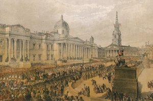 Procession som passerar norr om Trafalgar Square av English School