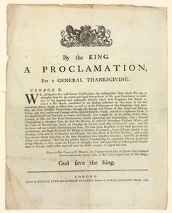 Tillkännagivande om en allmän tacksägelse, 1798 av English School