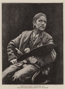 Professor Hubert Herkomer, RA (litho) av English School