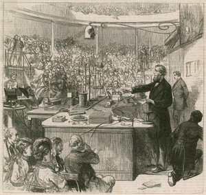 Professor Tyndall föreläser vid Royal Institution, 1870 av English School