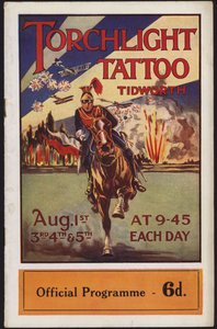 Program för Tidworth Torchlight Tattoo, Tidworth Park, Wiltshire av English School