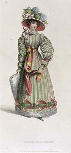 Promenade Dress, modetallrik från Ackermanns Repository of Arts av English School