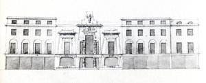 Förslag till den egyptiska salen, Picadilly, 1810 (bläck på papper) av English School