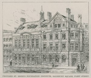 Föreslagna St Brides Foundation Institute, Salisbury Square, Fleet Street av English School