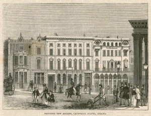 Föreslagen ny arkad, Catherine Street, Strand, London av English School