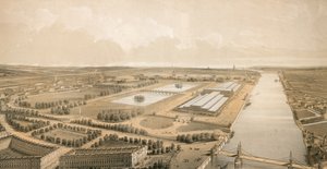 Föreslagen plats för Crystal Palace i Battersea Park av English School
