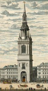 Prospekt av Bow Church och Steeple i Cheapside, London