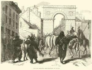 Preussisk födosökande trupp som tar in boskap, oktober 1870 av English School