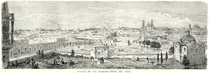 Puebla de Los Angeles - Från väster (gravyr) av English School