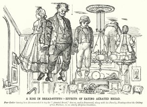 Punch cartoon: A Rise in Bread-Stuffs! - Effekter av att äta kolsyrat bröd (gravyr) av English School