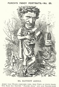 Punch tecknad: Matthew Arnold, engelsk poet (gravyr) av English School