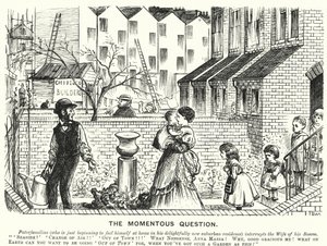 Punch cartoon: The Momentous Question (gravyr) av English School