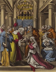 Rening av Jungfru Maria (färg litho) av English School