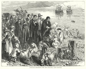 Puritaner på väg till New England av English School