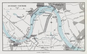 Putney Course (färgad gravyr) av English School