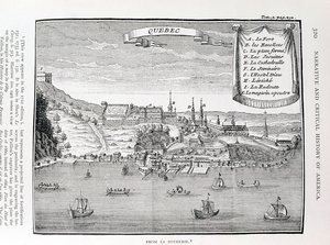 Quebec, efter La Potherie (1663-1736), illustration från volym IV av 