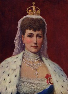 Drottning Alexandra (färg litho) av English School