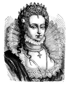 Drottning Elizabeth I (färg litho) av English School