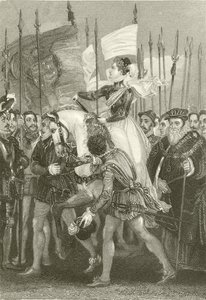 Drottning Elizabeth vid Tilbury Fort av English School