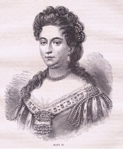 Drottning Maria II av England (litografi) av English School