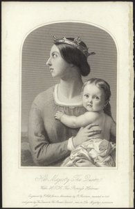 Drottning Victoria och prinsessan Helena av English School