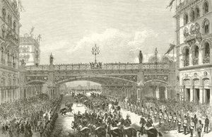 Drottning Victoria öppnar Holborn Viaduct, 1869 av English School