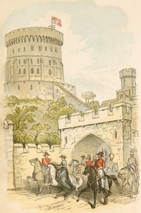 Drottning Victoria rider ut från Windsor Castle av English School