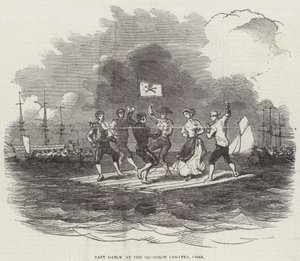 Flottdans vid Squadron Regatta, Cork (gravyr) av English School