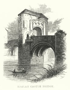 Raglan Castle Bridge (gravyr) av English School