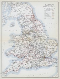 Järnvägar i England och Wales (färglitografi) av English School