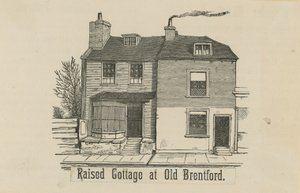 Upphöjd stuga vid gamla Brentford av English School