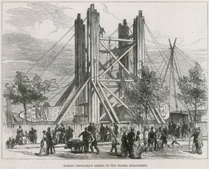 Att höja Cleopatras-nålen på Thames Bank av English School