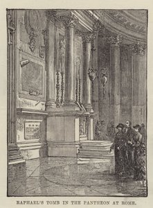 Rafaels grav i Pantheon i Rom (gravyr) av English School
