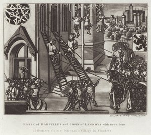 Rasse av Harselles och John of Lannoys med 6000 män från Gent dödade vid Meule a Village i Flandern av English School