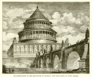 Återuppbyggnad av Hadrianus mausoleum, nu Saint Angelos slott av English School