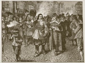 Mottagning av Monck i City of London, illustration från Cassells Illustrated History of England (sepiafoto) av English School