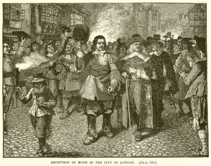 Mottagning av Monk i City of London av English School