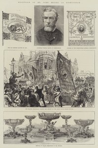 Mottagning av Mr John Bright i Birmingham (gravyr) av English School