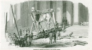 Mottagande av skulpturer från Nineveh på British Museum (gravyr) av English School