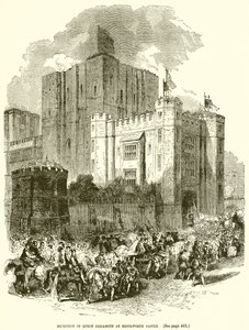 Mottagning av drottning Elizabeth på Kenilworth Castle av English School