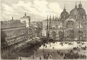 Mottagning av de italienska trupperna framför St Marks katedral av English School
