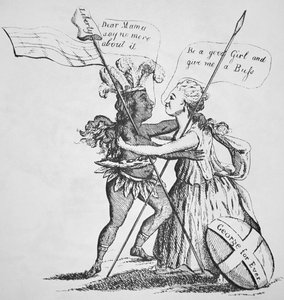 Försoning mellan Britannia och hennes dotter Amerika av English School